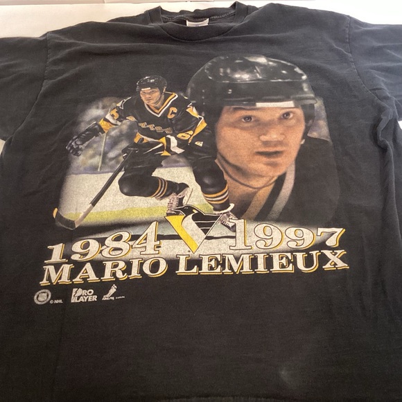 Pittsburgh Penguins Vintage 90’s Mario Lemieux single stitch t-shirt size 2XL - Picture 8 of 15